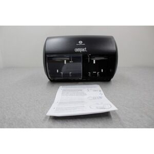 Georgia-Pacific Compact Dispenser Black 56784 Side-By-Side Coreless Toilet Paper